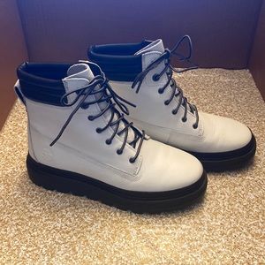 Timberland Ray City White leather “combat” boots- New in box- size 6.5 (fit 7)